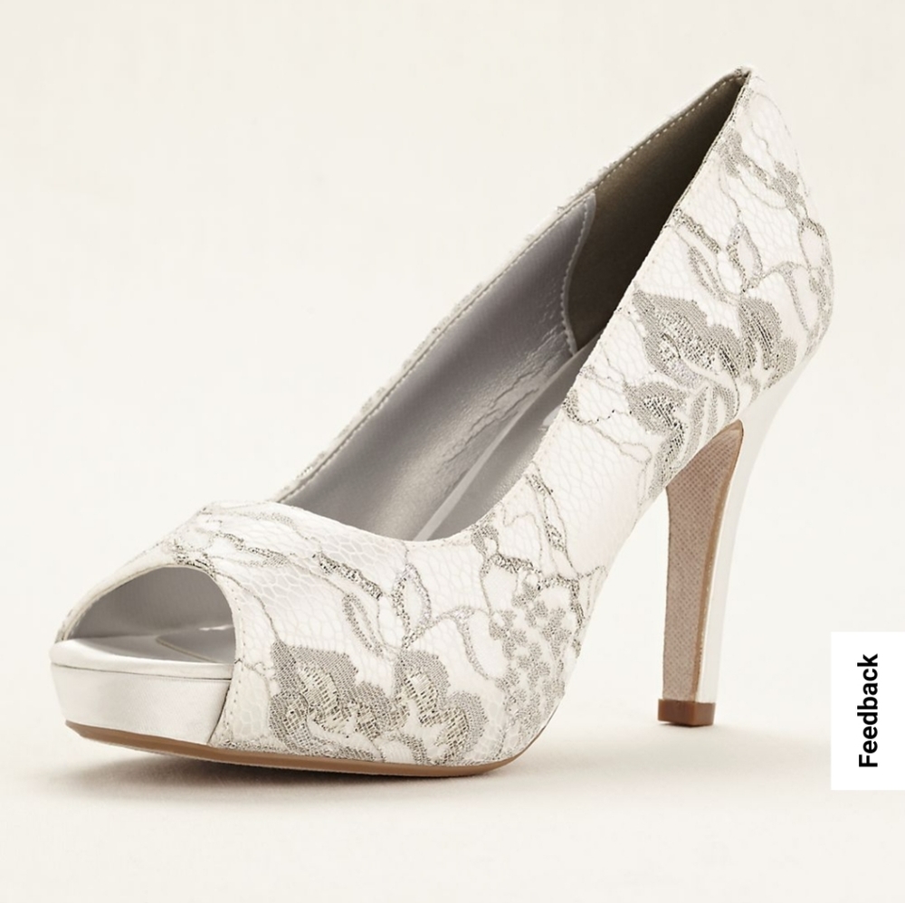 White Lace heels